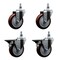 Service Caster 5 Inch Maroon Polyurethane 10 MM Threaded Stem Caster Set 2 Brakes SCC SCC-TS20S514-PPUB-MRN-M1015-2-PLB-2 - alternate 1